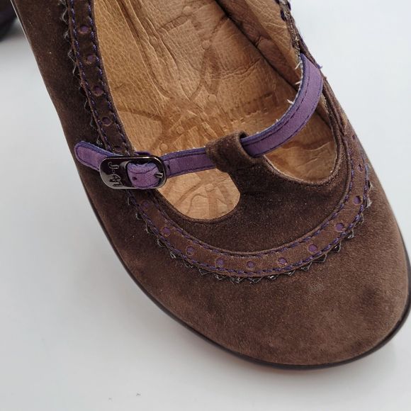 J-41 Adventure On Womens Brown Suede Med Heel Slingback Shoes Comfort Size 6.5 M - Picture 10 of 11